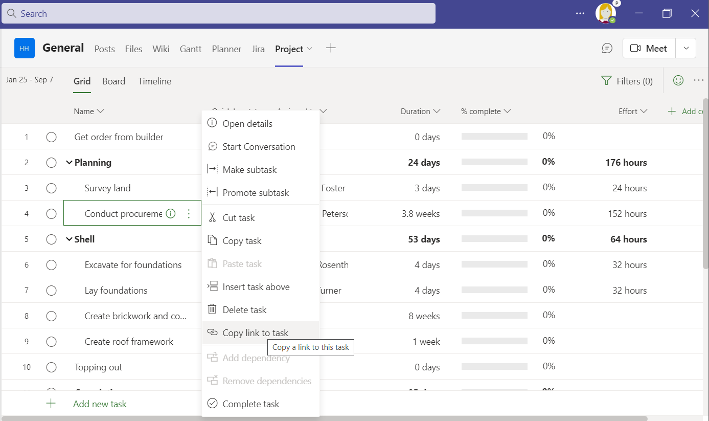 Microsoft project for the web Link bzw. Verknüpfung zu Vorgang in E-Mail oder Chat versenden Microsoft project for the web Link bzw. Verknüpfung zu Vorgang in E-Mail oder Chat versenden