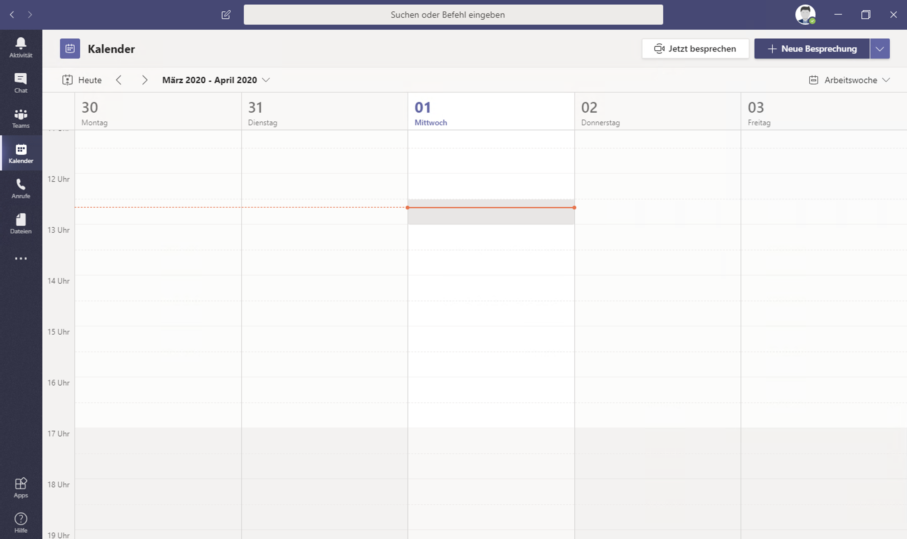 Online Vorlesung planen – Microsoft Teams Dialog